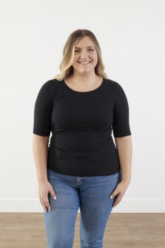 womens black ultimate half sleeve top